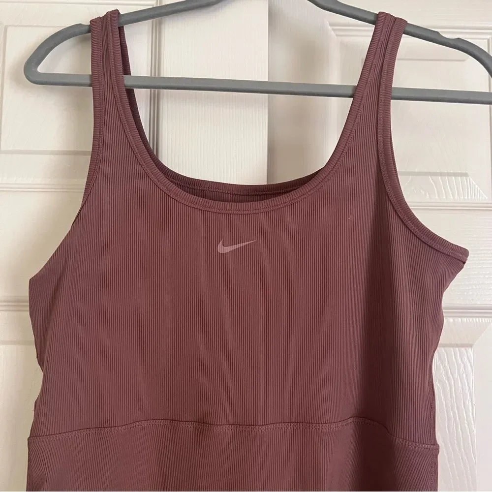 NIKE One Dri-FIT Dress with Built in Shorts in Smokey Mauve NEW Large MSRP $85